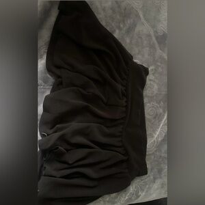 Elegant Black Ruched Skirt